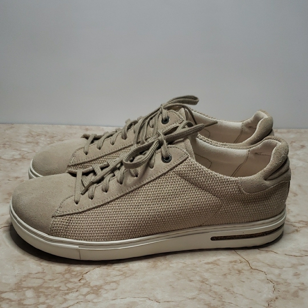 Birkenstock Women"s Beige Suede And Canvas Sneakers Size 5 - Picture 4 of 6